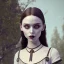 Placeholder: Full body, 3d render, Wednesday addams 1800's women style, 1800's hair style, 1800's women clothes style, hyper realistic, octane render, unreal engine 5, 8k, palace background, uhd