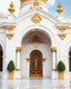Placeholder: A building arch with white marble and golden touches
