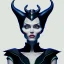 Placeholder: Portrait of old wiched with horns maleficent style " enchantress Morgan" with and mid-12th century elegant apparel.extremely detailed face,black clear Big eyes,perfectly centered image,intricate detail.korra character face style.and Kilian Eng art color