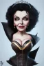 Placeholder: Joan Collins as evil queen in black leather, leather, busty, cleavage, angry, stern look. character design by cory loftis, fenghua zhong, ryohei hase, ismail inceoglu and ruan jia. unreal engine 5, artistic lighting, highly detailed, photorealistic, fantasy