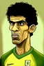 Placeholder: Bruno Guimarães Brazilian football player ,cartoon 2d