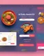 Placeholder: a food delivery web landing page design with burst of colors and illustrations, hyper realism, hyper details. sharp