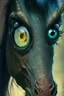 Placeholder: Demon Horse alien ,cute, big eyes, reflection in eyes, magical,whole body, Art by Norman Rockwell, digital art, trending on artstation, high contrast, deep color, magical, beautiful