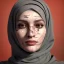 Placeholder: close up portrait of Sofia Buttela as woman in hijab, fine detail, highly intricate, modern surrealism painting, with scars on face , defined cracks and breaks, high-quality, volumetric lighting, 8k, ultrahd, George Grie, Marco Escobedo, Igor Morski,Brian Froud, Howard Lyon, Selina French,