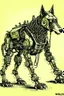 Placeholder: Wolf biotic robot drawn in the style of E