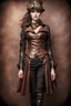 Placeholder: steampunk, women's leather clothing with pleats