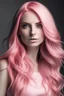 Placeholder: beautiful woman with long pink hair