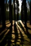 Placeholder: Shadows appeared at the corners of the roads in the forest and approached someone