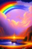 Placeholder: intergalactic very beautiful ufo rainbow futurist paysage