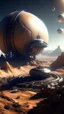 Placeholder: sci fi planet, space station, desert, mountains