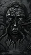 Placeholder: An airplane sinking underwater , black vein, human veins, mixing together a lot of them, like a forest, big and small veins a lot of them, a black creature looks like an octopus with many arms