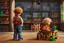 Placeholder: a little boy with curly blond hair is standing with his back to us, looking at toys (stuffed animals, building blocks, trains, legos, rocking horses) in a toy shop window Nikon D850 digital painting fantasy 4k very attractive fantastic view ultra detailed 4K 3D cinematic postprocessing in sunshine