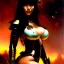 Placeholder: portrait 'beautiful booty fit Sexy busty Vampirella',overflowing breasts,intense stare to viewer,ancient metal armor and Helmet ,painting by gaston bussiere, greg rutkowski, yoji shinkawa, yoshitaka amano, tsutomu nihei, donato giancola, tim hildebrandt, oil on canvas, cinematic composition, extreme detail,fit full head inside picture,32k