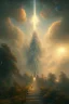 Placeholder: stairway to heaven made of light, sky full of clouds, art by greg rutkowski and peter mohrbacher, featured in artstation, octane render, cinematic, elegant, intricate, ultra detailed, rule of thirds, professional lighting, unreal