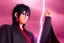 Placeholder: Sasuke Uchiha, Black hair, Portrait, Red Sharingan eyes, japanese, cave background, white robe, lightning