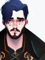 Placeholder: Portrait of a 30 year old strange gay wizard like John Snow