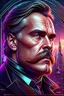 Placeholder: Best quality, masterpiece, ultra high definition,Futuristic, cyberpunk, Friedrich Nietzsche,Comic style