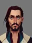 Placeholder: Portrait of a 30 year old strange gay wizard like Jack Sparrow