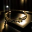 Placeholder: A gold necklace shines on a glass table