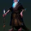 Placeholder: Old human wizard in dark robes in a dark cave covered in darkness