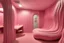 Placeholder: an indoor amusement park attraction, a single room lined with bumpy, wavy walls made of soft pink foam, the walls undulate and warble as a novelty, a room where the walls are always moving