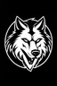 Placeholder: black and white wolf logo, must be simple. wolf faced towards kamera