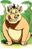 Placeholder: Pumba from the lion king sitting and smiling