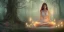 Placeholder: detailed beautiful lady meditating at night with candles in an enchanted forest, fotorealistic, high quality, landscape, 17, chalice well