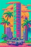 Placeholder: 80s miami drawing cartoon pixel art