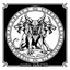 Placeholder: perro de 3 cabezas-cerbero estilizado antiguo con un marco elegante con runas y el nombre "cerberus custos infernis" en la base, todo en escala de grises, nada de color,