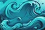 Placeholder: a background of surf waves with black linework, blue teal tones, surf culture, kawaii cute. + vector linework. swirling in bottom right. add pink and magenta graffiti lines over edges