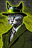 Placeholder: Portrait of a cat, in the style of Van Gogh