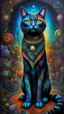 Placeholder: full body painting of a cat experiencing deeply surreal, ethereal, and hallucinatory visions during an ayahuasca journey into the realms of transformative and expanded consciousness, highly detailed in the surrealist style of Max Ernst and Bill Carman, sharply defined and detailed, 4k in dark moody natural colors