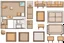 Placeholder: Sprite sheet, furniture, architectural plan, couch, table, chair, top view,