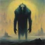 Placeholder: ConceptSheet: AD&D monster Demilich, with statistics [by Zdzisław Beksiński]