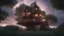 Placeholder: A hyper detailed extravagant treehouse in a crisp ultra realistic photo at dusk with a storm in the backdrop 3d with depth of field, octane rendered ambient epic lighting