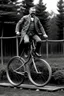 Placeholder: President Theodore Roosevelt pictured on a unicycle made from dead and rotting limbs