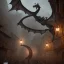 Placeholder: Dragon in a medieval city, dark themed, Photorealism, cinematic