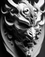 Placeholder: highly detailed beautiful organic molding, art nouveau, sharp focus, dynamic lighting, elegant harmony, beauty, masterpiece , only oni mask, cyberpunk, white and black, 2d