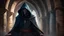 Placeholder: The hooded sorcerer in the castle tower