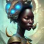 Placeholder: sango fantasy, fantasy magic, intricate, sharp focus, illustration, highly detailed, digital painting, concept art, matte, masterpiece head sexy view black African beauty black afro hair space lady turquoise carp skin African space landslide