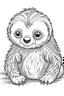 Placeholder: outline art for Sloth Baby coloring pages with sitch, white background, Sketch style, full body, only use outline, toddlers style, clean line art, white background, no shadows and clear and well outlined.