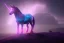 Placeholder: two glowing unicorns in space,nebula in the backround,