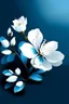 Placeholder: White blossom digital art with blue background