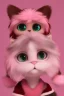 Placeholder: cute chibi fuzzy furry peppermint candy cats striped in pink and red fantasy fantastic view very cute