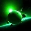 Placeholder: green outer space explosion stars planet