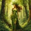 Placeholder: create an oil and watercolor full body portrait of a forest dryad enchantress , with highly detailed, sharply lined facial features, in the deep forest of Brokilon , finely inked, in rustic colors, 4k in the style of Maxfield Parrish