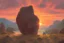 Placeholder: beautiful sunset, rocks, videgame landscapes influence, epic, one person, distant mountains, rodolphe wytsman, jenny montigny, and friedrich eckenfelder impressionism paintings