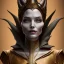 Placeholder: Portrait of wiched with horns " enchantress Morgan" with and mid-12th century elegant apparel.extremely detailed face,black clear Big eyes,perfectly centered image,intricate detail.Diseney Maleficent style, korra character face style.and Kilian Eng art color