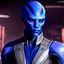 Placeholder: handsome blue-skinned male alien, male Asari mass effect